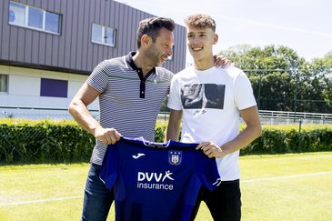 NEERPEDE, BELGIUM - AUGUST 04 : Lucas Stassin during the photoshoot of Rsc  Anderlecht Futures on