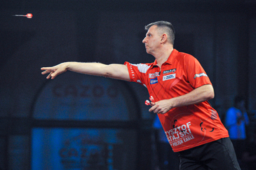 LONDON, UNITED KINGDOM - DECEMBER 22: Danny Jansen of the Netherlands takes  a drink during Day Eight of the Cazoo World Darts Championship at Alexandra  Palace on December 21, 2022 in London